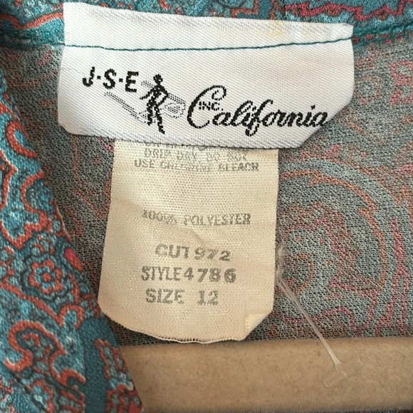 Vintage 70s JSE of California Sleeveless Belted Dress Tag Size 12 - Picture 5 of 10